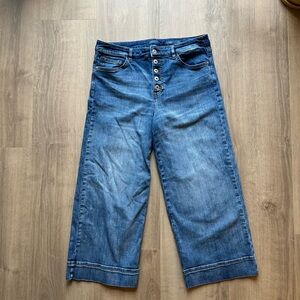 J. Jill Button Fly Wide Leg Cropped Jeans - Size 12 - Like New!